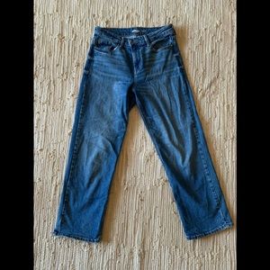 Womens high waisted,  straight, wide leg jeans